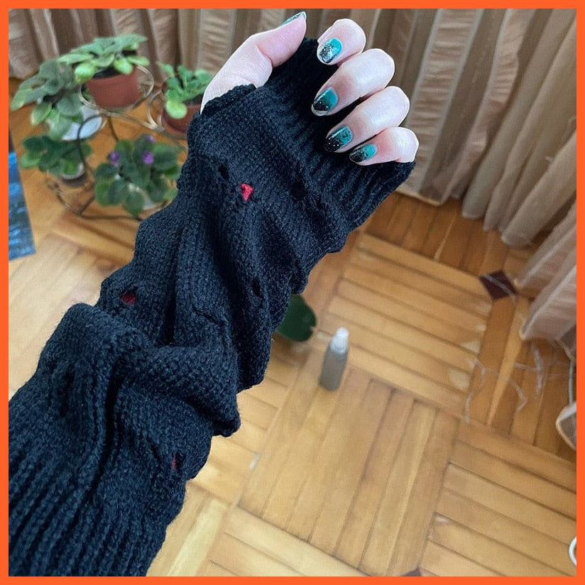 whatagift.com.au Women's Gloves Winter Women Stylish Hand Gloves | Crochet Knitted Hollow Heart Mittens