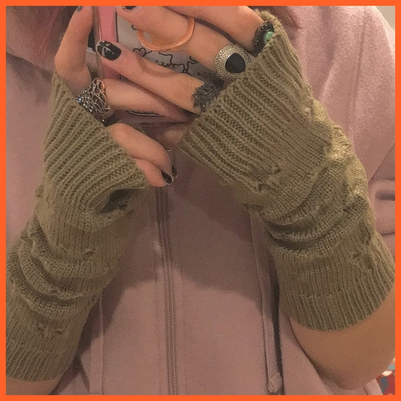 whatagift.com.au Women's Gloves Winter Women Stylish Hand Gloves | Crochet Knitted Hollow Heart Mittens