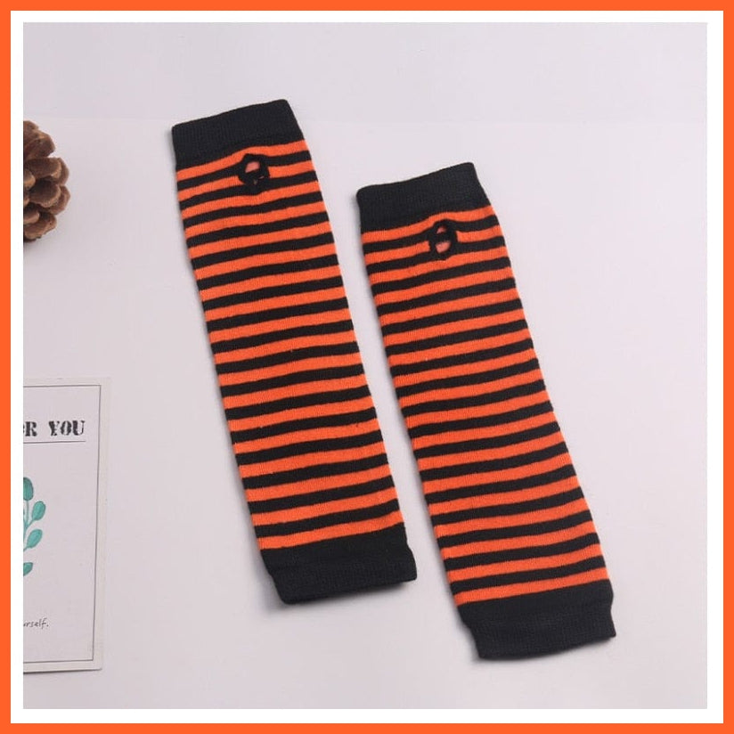 whatagift.com.au Women's Gloves Women Fashion Striped Elbow Warmer Knitted Gloves | Long Fingerless Mittens