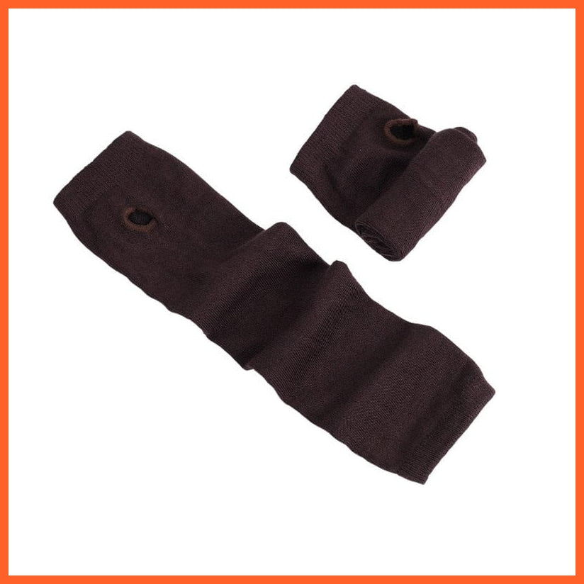 whatagift.com.au Women's Gloves Women Fashion Striped Elbow Warmer Knitted Gloves | Long Fingerless Mittens