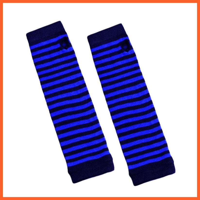 whatagift.com.au Women's Gloves Women Fashion Striped Elbow Warmer Knitted Gloves | Long Fingerless Mittens