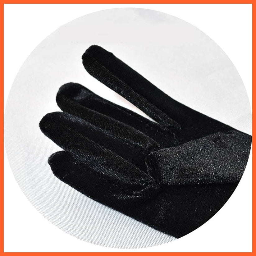 whatagift.com.au Women's Gloves Women Velvet Winter Warm Black Retro Style Gloves