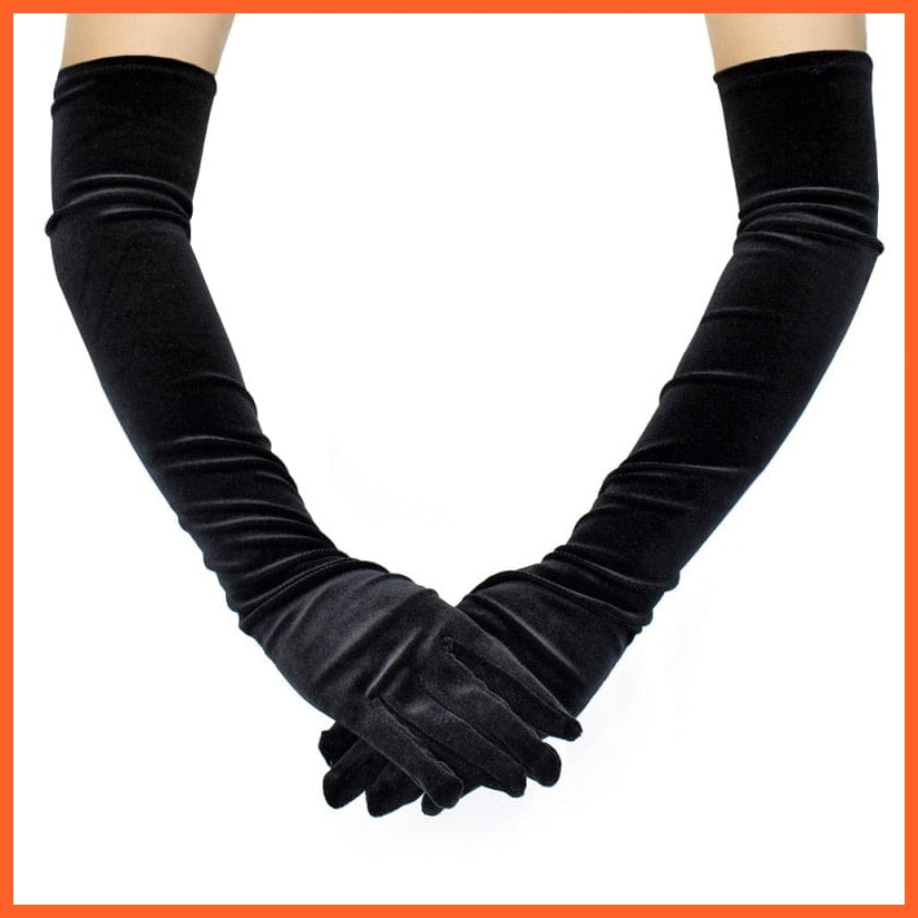 whatagift.com.au Women's Gloves Women Velvet Winter Warm Black Retro Style Gloves