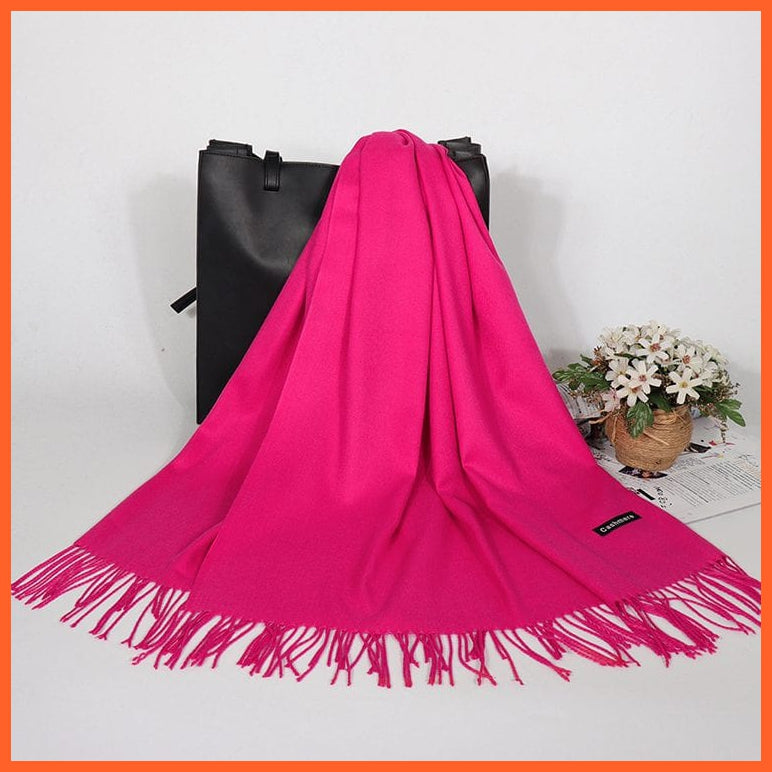 whatagift.com.au Women's Scarf 2 180cm Winter Cashmere Women Scarf | Luxury Bandana Women Solid Shawl Wraps Pashmina