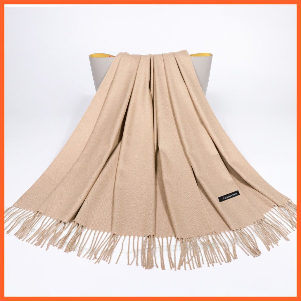 whatagift.com.au Women's Scarf 23 180cm Winter Cashmere Women Scarf | Luxury Bandana Women Solid Shawl Wraps Pashmina