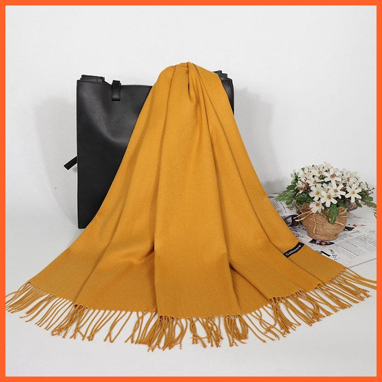 whatagift.com.au Women's Scarf 26 180cm Winter Cashmere Women Scarf | Luxury Bandana Women Solid Shawl Wraps Pashmina