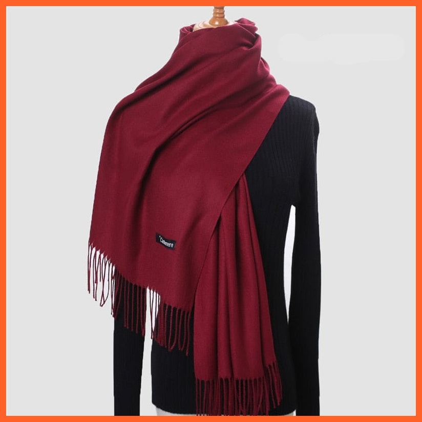 whatagift.com.au Women's Scarf 260g-1 New Winter Women Warm Cashmere Solid Scarf | Hijab Long Pashmina Bandana Wraps