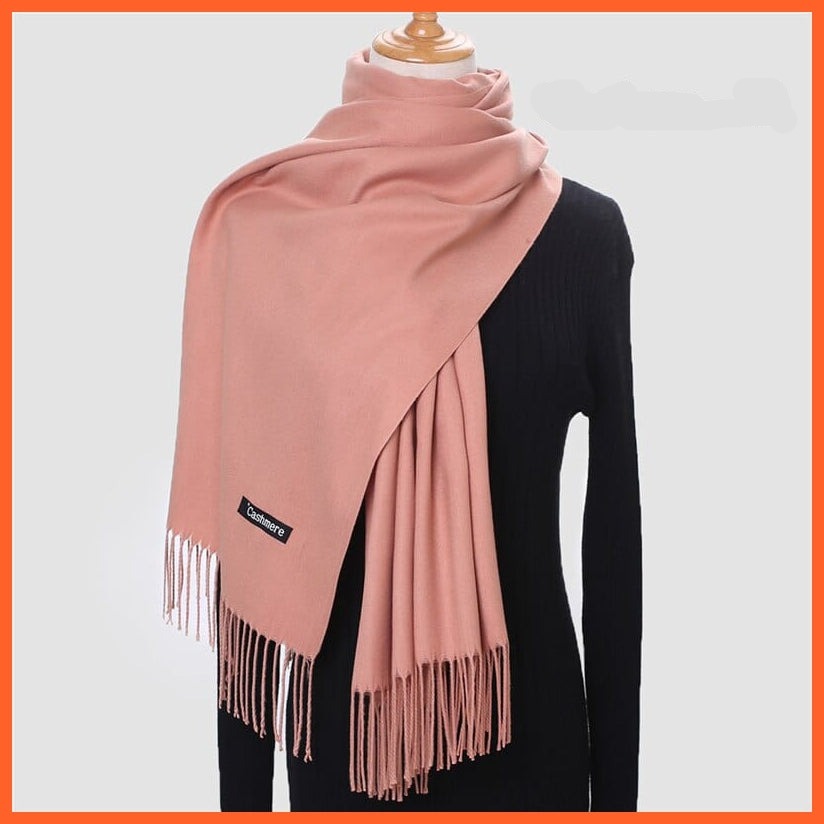 whatagift.com.au Women's Scarf 260g-11 New Winter Women Warm Cashmere Solid Scarf | Hijab Long Pashmina Bandana Wraps