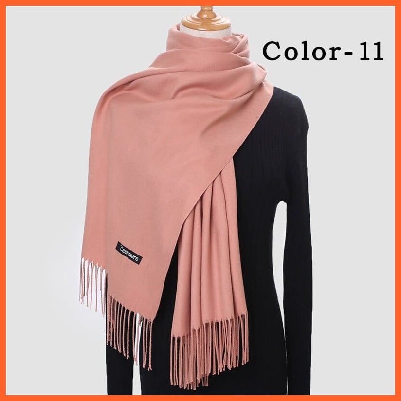 whatagift.com.au Women's Scarf 260g-11 New Winter Women Warm Cashmere Solid Scarf | Hijab Long Pashmina Bandana Wraps