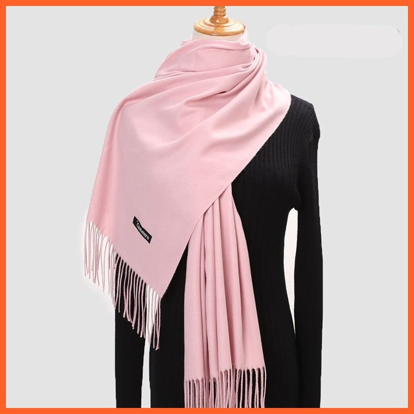 whatagift.com.au Women's Scarf 260g-12 New Winter Women Warm Cashmere Solid Scarf | Hijab Long Pashmina Bandana Wraps