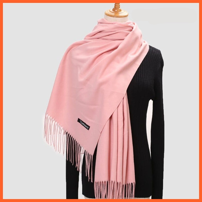 whatagift.com.au Women's Scarf 260g-13 New Winter Women Warm Cashmere Solid Scarf | Hijab Long Pashmina Bandana Wraps