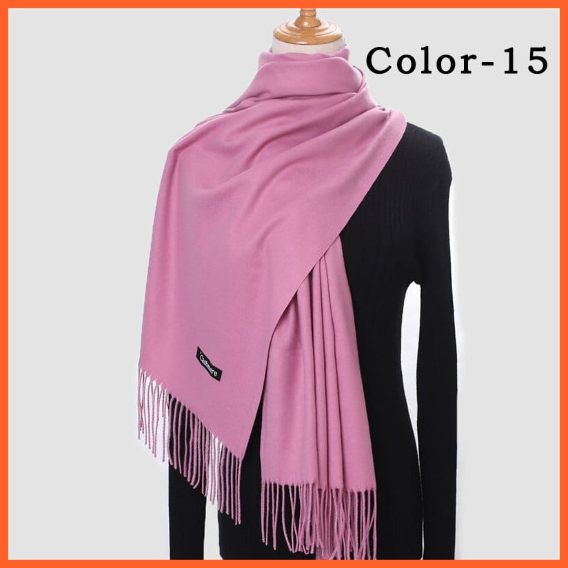 whatagift.com.au Women's Scarf 260g-15 New Winter Women Warm Cashmere Solid Scarf | Hijab Long Pashmina Bandana Wraps
