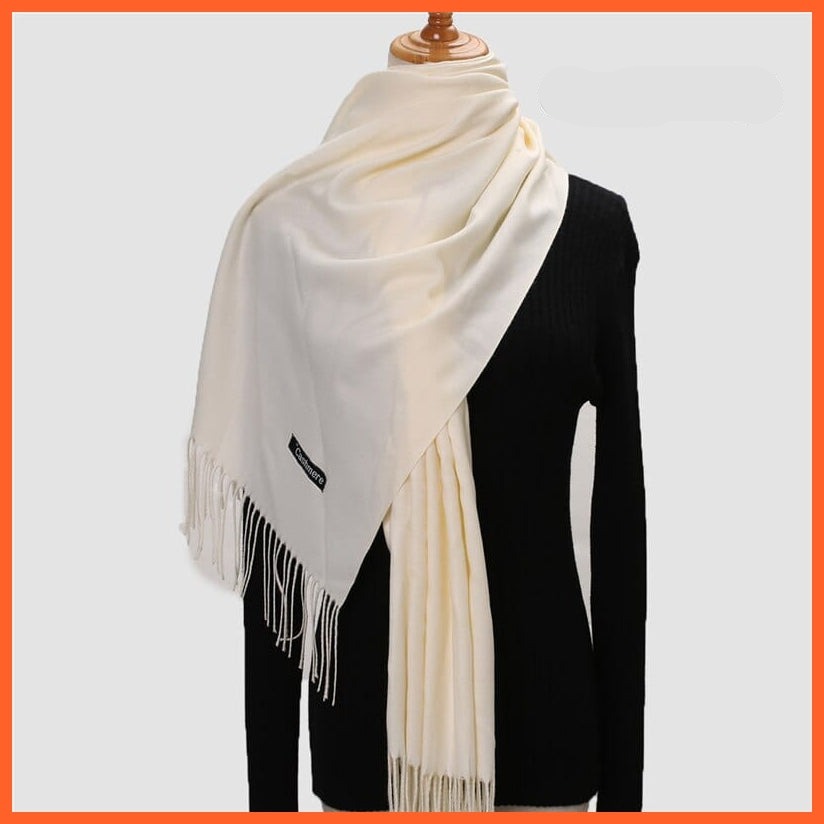 whatagift.com.au Women's Scarf 260g-20 New Winter Women Warm Cashmere Solid Scarf | Hijab Long Pashmina Bandana Wraps