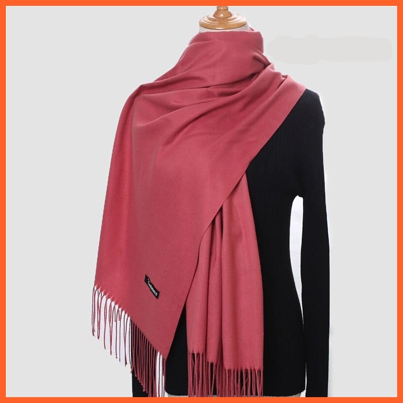 whatagift.com.au Women's Scarf 260g-22 New Winter Women Warm Cashmere Solid Scarf | Hijab Long Pashmina Bandana Wraps