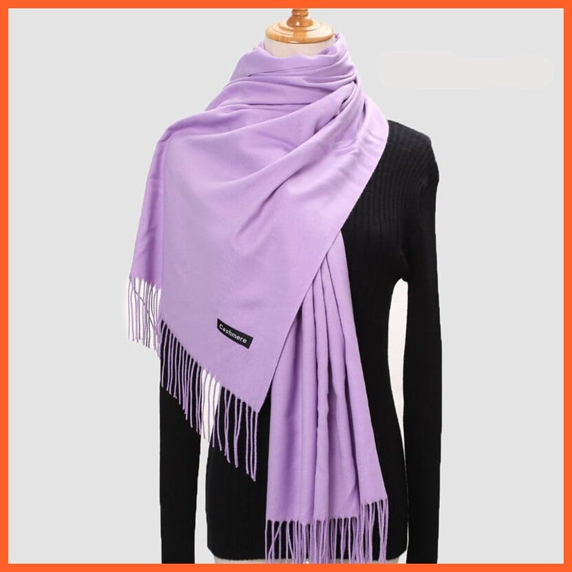 whatagift.com.au Women's Scarf 260g-23 New Winter Women Warm Cashmere Solid Scarf | Hijab Long Pashmina Bandana Wraps