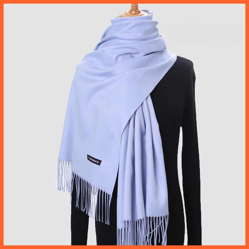 whatagift.com.au Women's Scarf 260g-24 New Winter Women Warm Cashmere Solid Scarf | Hijab Long Pashmina Bandana Wraps