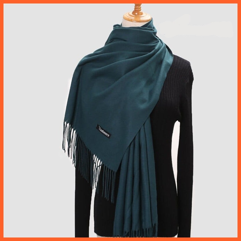 whatagift.com.au Women's Scarf 260g-25 New Winter Women Warm Cashmere Solid Scarf | Hijab Long Pashmina Bandana Wraps