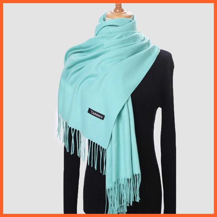 whatagift.com.au Women's Scarf 260g-27 New Winter Women Warm Cashmere Solid Scarf | Hijab Long Pashmina Bandana Wraps