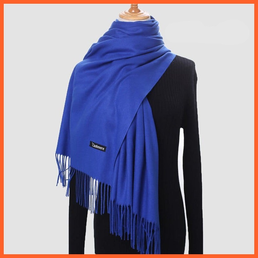 whatagift.com.au Women's Scarf 260g-28 New Winter Women Warm Cashmere Solid Scarf | Hijab Long Pashmina Bandana Wraps