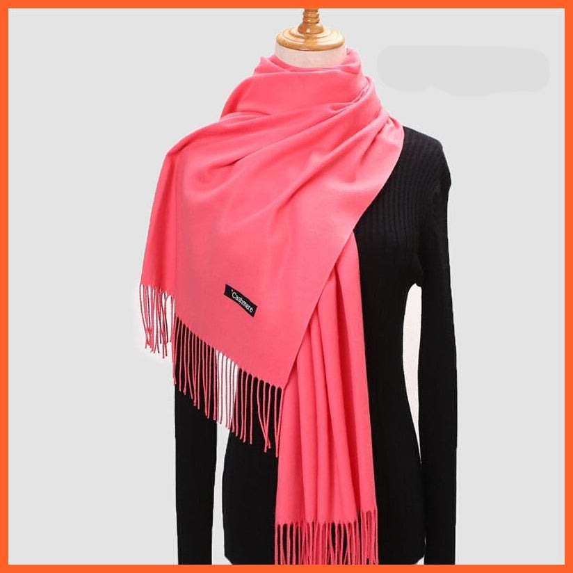 whatagift.com.au Women's Scarf 260g-29 New Winter Women Warm Cashmere Solid Scarf | Hijab Long Pashmina Bandana Wraps