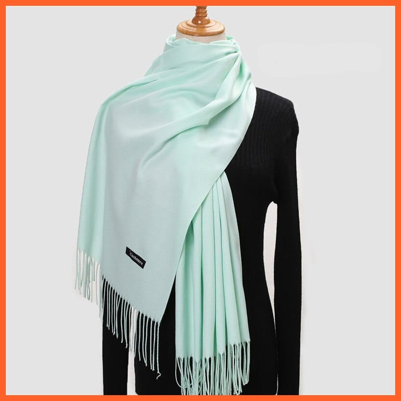 whatagift.com.au Women's Scarf 260g-31 New Winter Women Warm Cashmere Solid Scarf | Hijab Long Pashmina Bandana Wraps