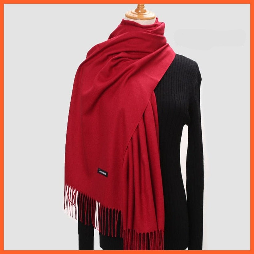 whatagift.com.au Women's Scarf 260g-4 New Winter Women Warm Cashmere Solid Scarf | Hijab Long Pashmina Bandana Wraps
