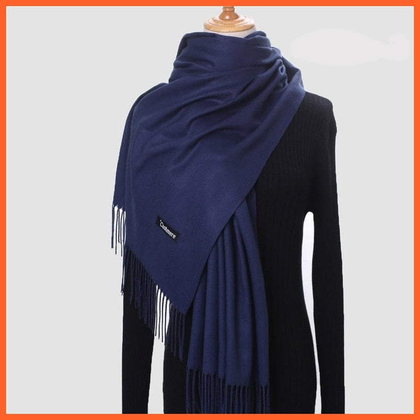 whatagift.com.au Women's Scarf 260g-5 New Winter Women Warm Cashmere Solid Scarf | Hijab Long Pashmina Bandana Wraps