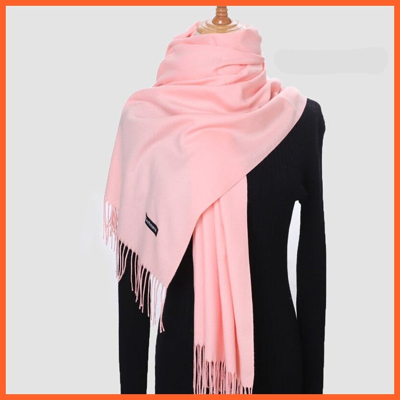 whatagift.com.au Women's Scarf 260g-8 New Winter Women Warm Cashmere Solid Scarf | Hijab Long Pashmina Bandana Wraps
