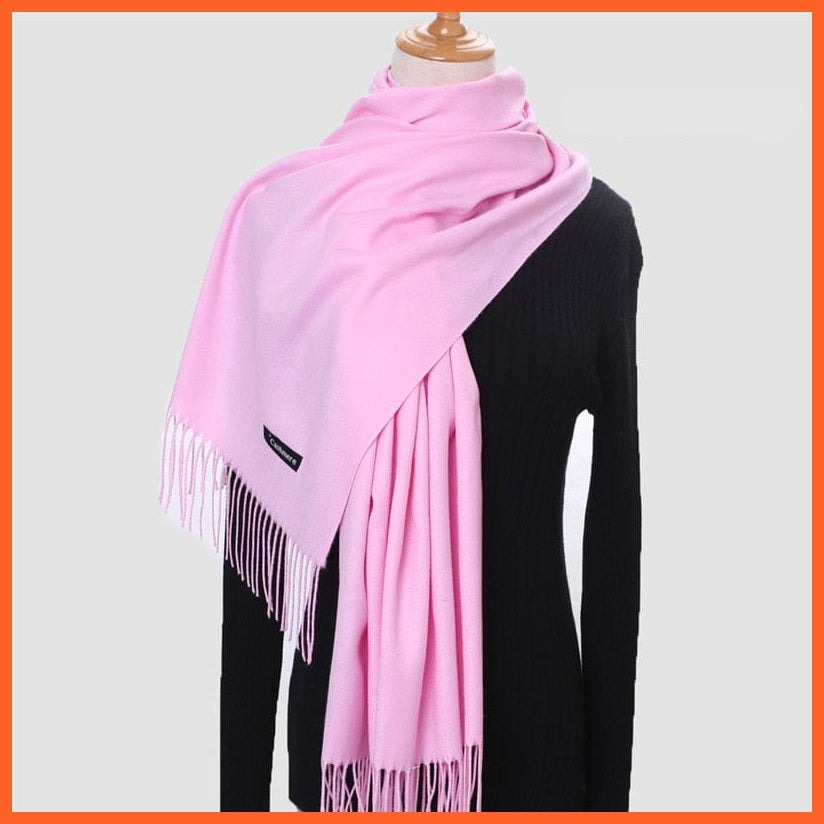 whatagift.com.au Women's Scarf 260g-9 New Winter Women Warm Cashmere Solid Scarf | Hijab Long Pashmina Bandana Wraps