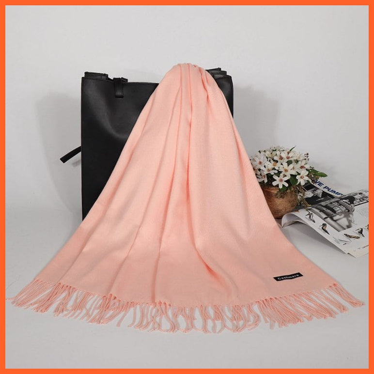 whatagift.com.au Women's Scarf 37 180cm Winter Cashmere Women Scarf | Luxury Bandana Women Solid Shawl Wraps Pashmina