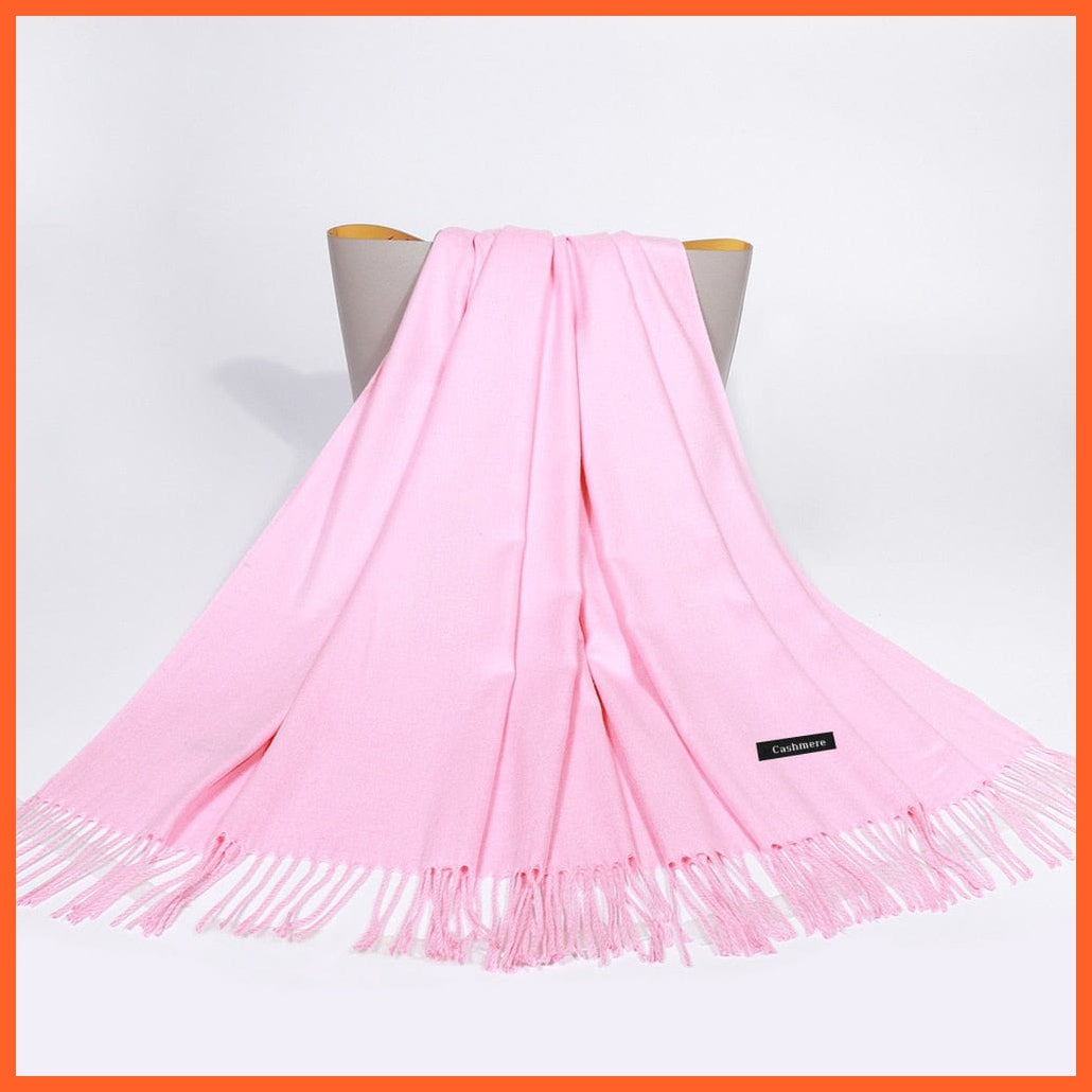 whatagift.com.au Women's Scarf 41 180cm Winter Cashmere Women Scarf | Luxury Bandana Women Solid Shawl Wraps Pashmina