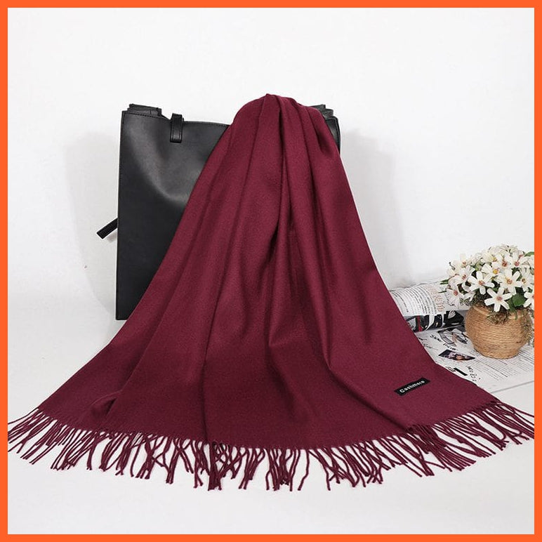 whatagift.com.au Women's Scarf 6 180cm Winter Cashmere Women Scarf | Luxury Bandana Women Solid Shawl Wraps Pashmina