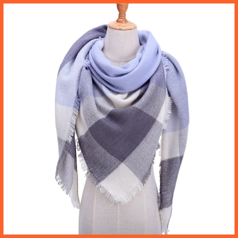 whatagift.com.au Women's Scarf b2 Designer Knitted Women's Scarf | Plaid Warm Cashmere Luxury Brand Neck Bandana