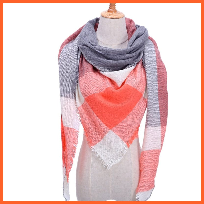 whatagift.com.au Women's Scarf b20 Designer Knitted Women's Scarf | Plaid Warm Cashmere Luxury Brand Neck Bandana