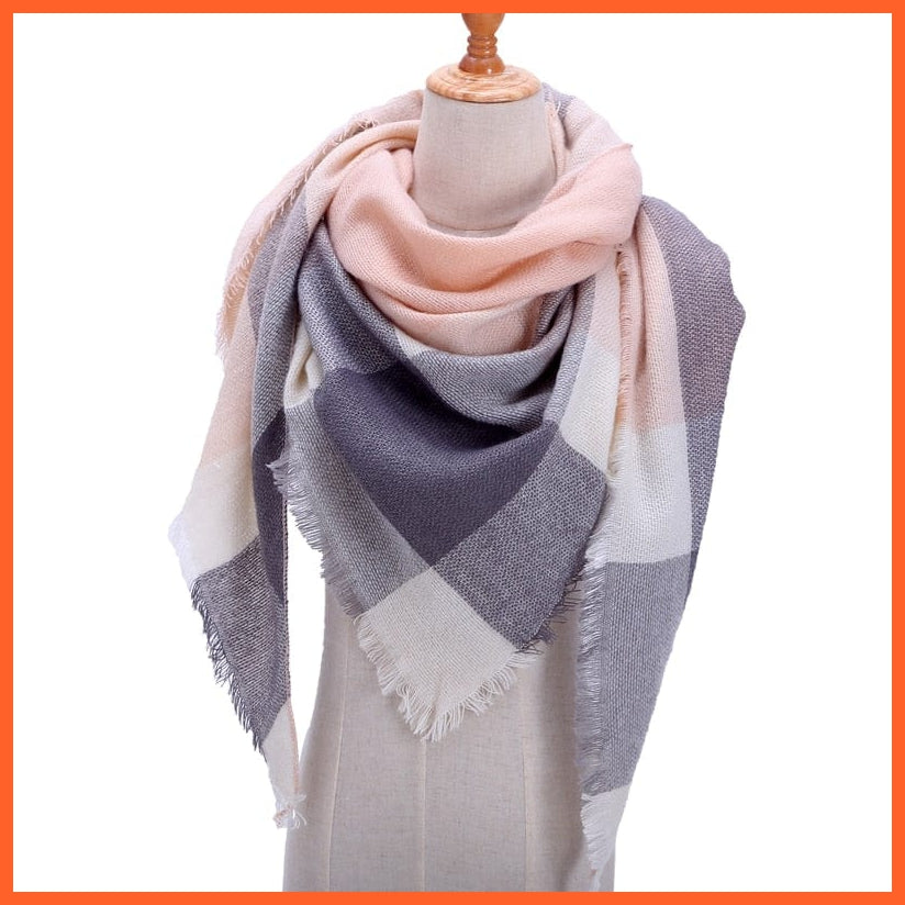 whatagift.com.au Women's Scarf b3 Designer Knitted Women's Scarf | Plaid Warm Cashmere Luxury Brand Neck Bandana