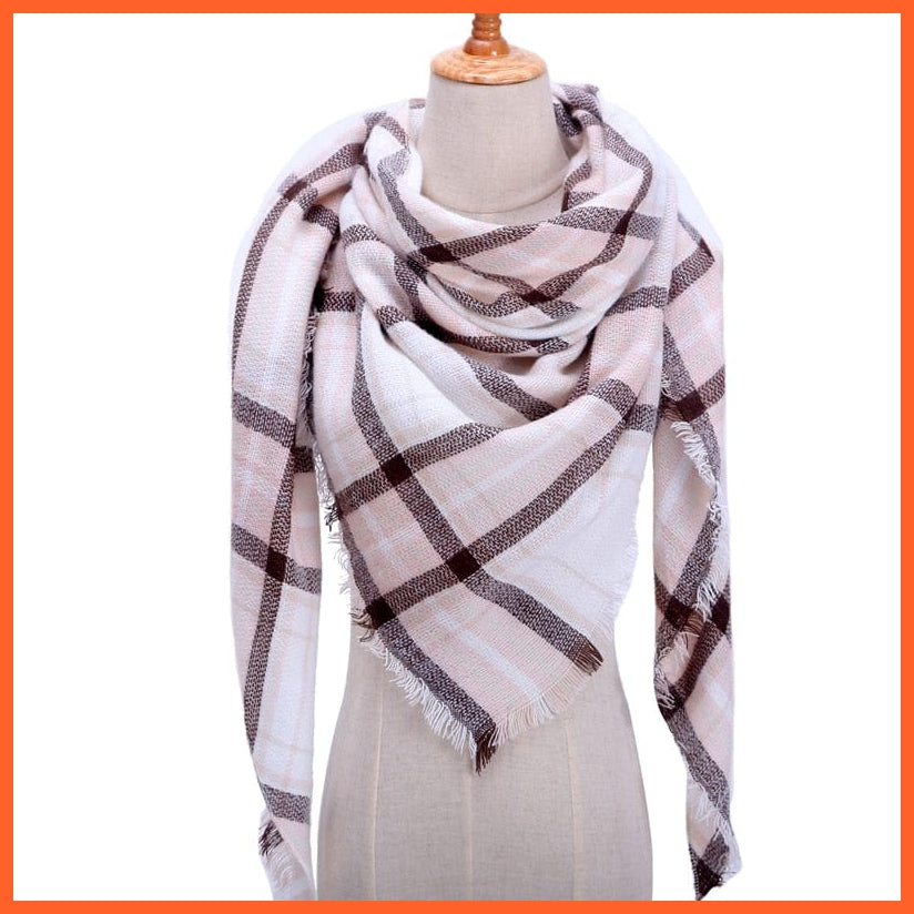whatagift.com.au Women's Scarf b31 Designer Knitted Women's Scarf | Plaid Warm Cashmere Luxury Brand Neck Bandana
