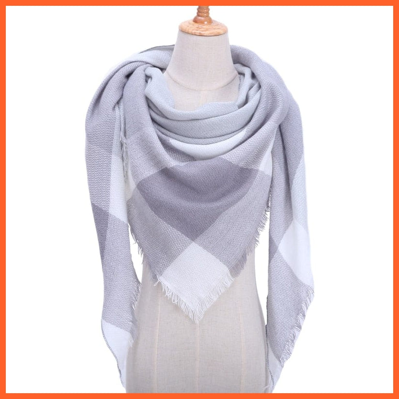whatagift.com.au Women's Scarf b33 Designer Knitted Women's Scarf | Plaid Warm Cashmere Luxury Brand Neck Bandana