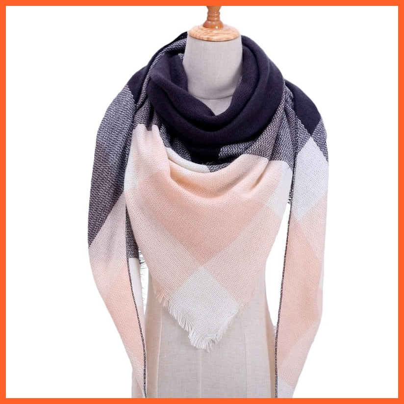 whatagift.com.au Women's Scarf b6 Designer Knitted Women's Scarf | Plaid Warm Cashmere Luxury Brand Neck Bandana