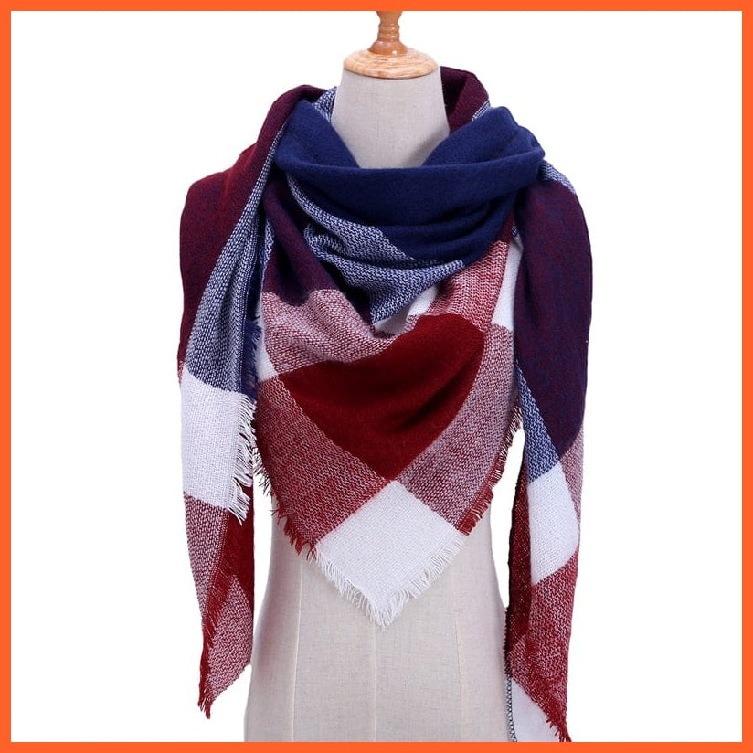 whatagift.com.au Women's Scarf b7 Designer Knitted Women's Scarf | Plaid Warm Cashmere Luxury Brand Neck Bandana
