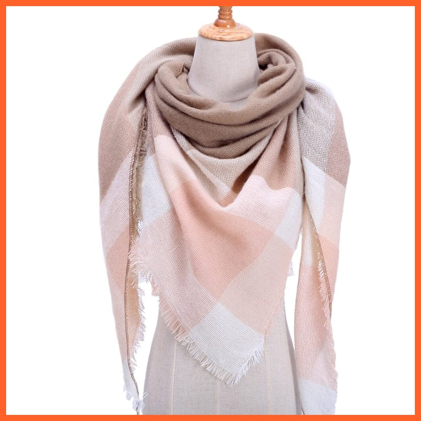 whatagift.com.au Women's Scarf b9 Designer Knitted Women's Scarf | Plaid Warm Cashmere Luxury Brand Neck Bandana