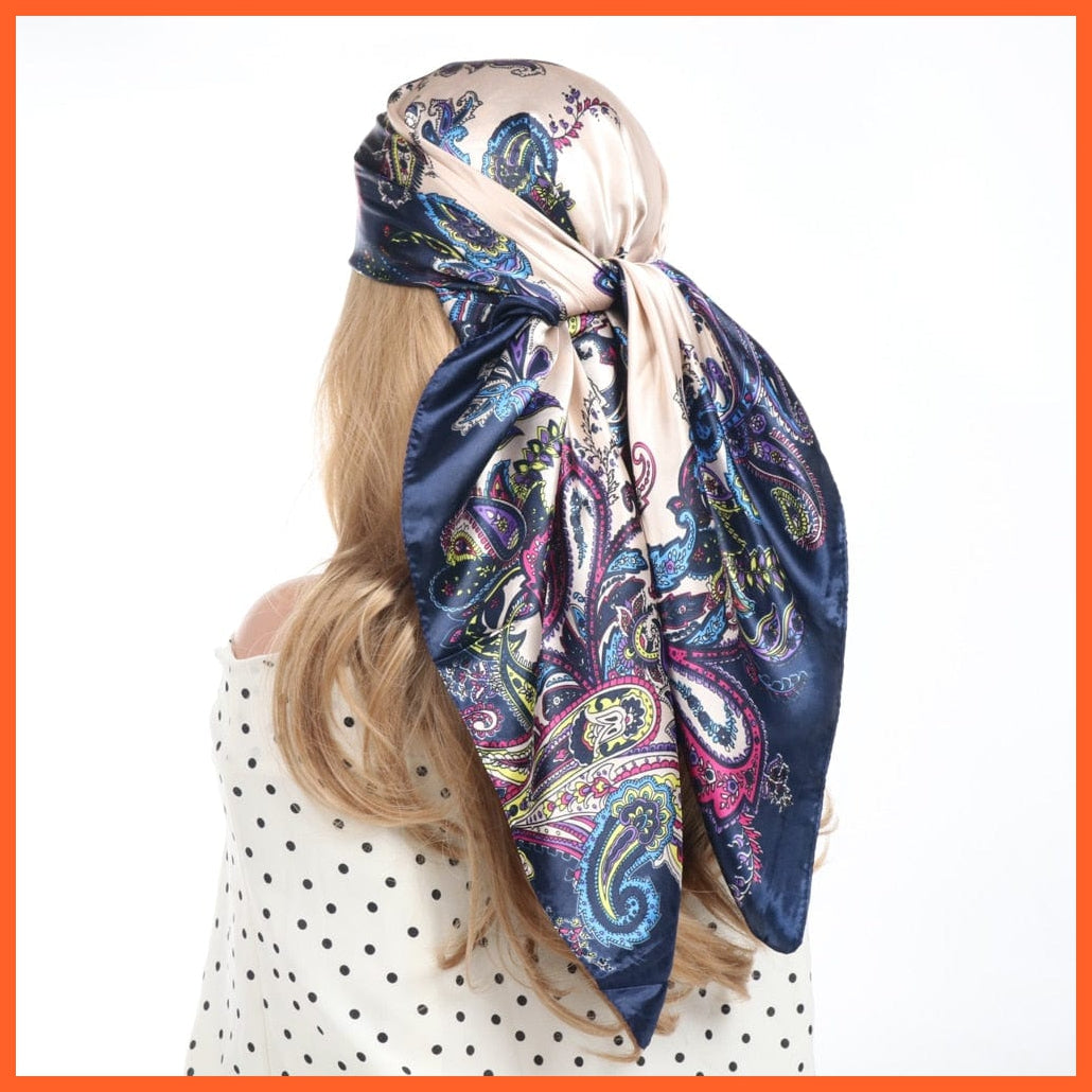 whatagift.com.au Women's Scarf BK10-18 / 90X90CM Women Luxury Silk Scarves | Summer Fashion Bandanas Designer Hijab