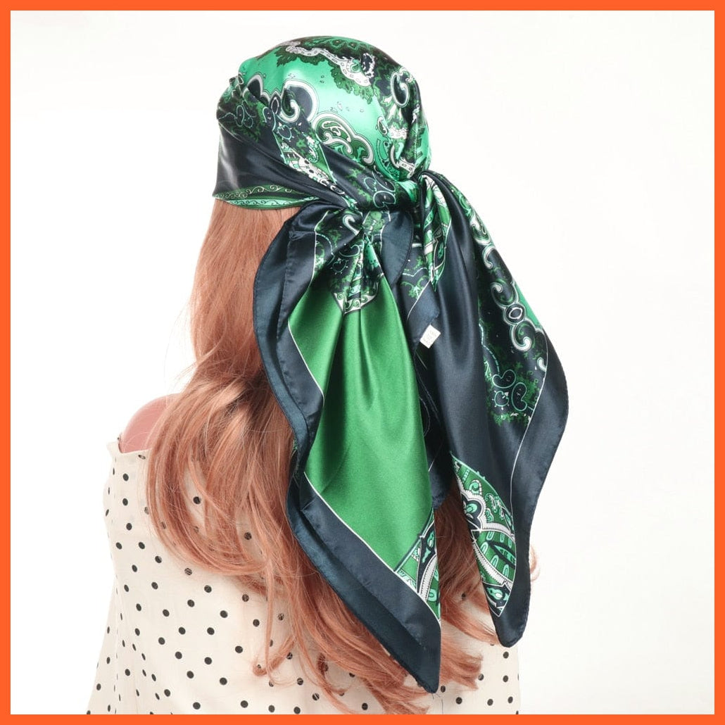 whatagift.com.au Women's Scarf BK10-24 / 90X90CM Women Luxury Silk Scarves | Summer Fashion Bandanas Designer Hijab
