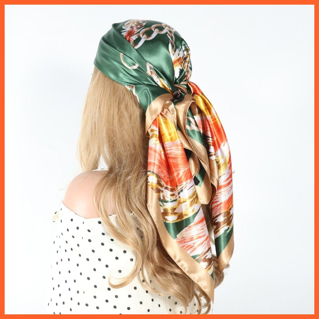 whatagift.com.au Women's Scarf BK10-36 / 90X90CM Women Luxury Silk Scarves | Summer Fashion Bandanas Designer Hijab