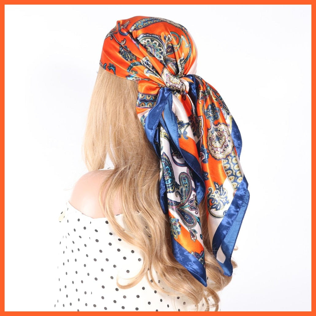 whatagift.com.au Women's Scarf BK10-37 / 90X90CM Women Luxury Silk Scarves | Summer Fashion Bandanas Designer Hijab