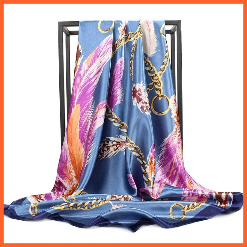 whatagift.com.au Women's Scarf BK10-45 / 90X90CM Women Luxury Silk Scarves | Summer Fashion Bandanas Designer Hijab