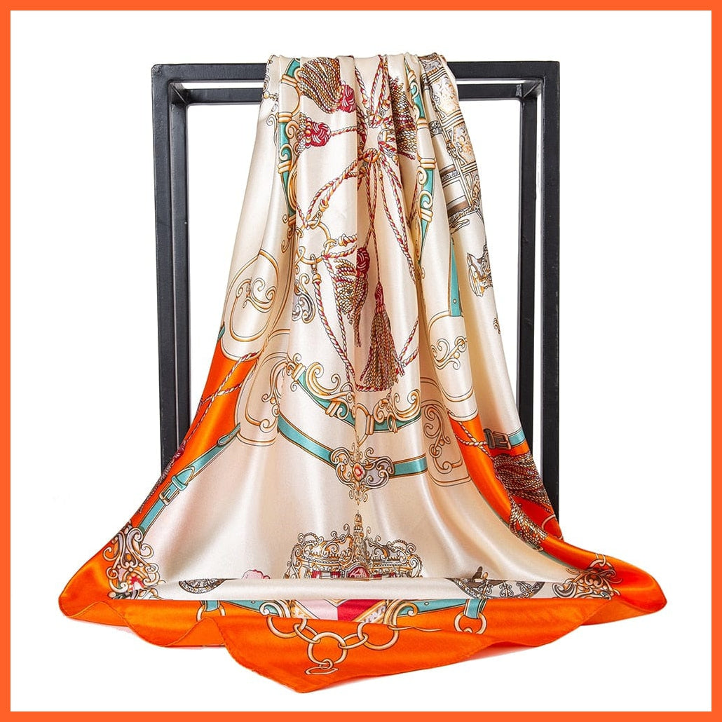 whatagift.com.au Women's Scarf BK10-46 / 90X90CM Women Luxury Silk Scarves | Summer Fashion Bandanas Designer Hijab