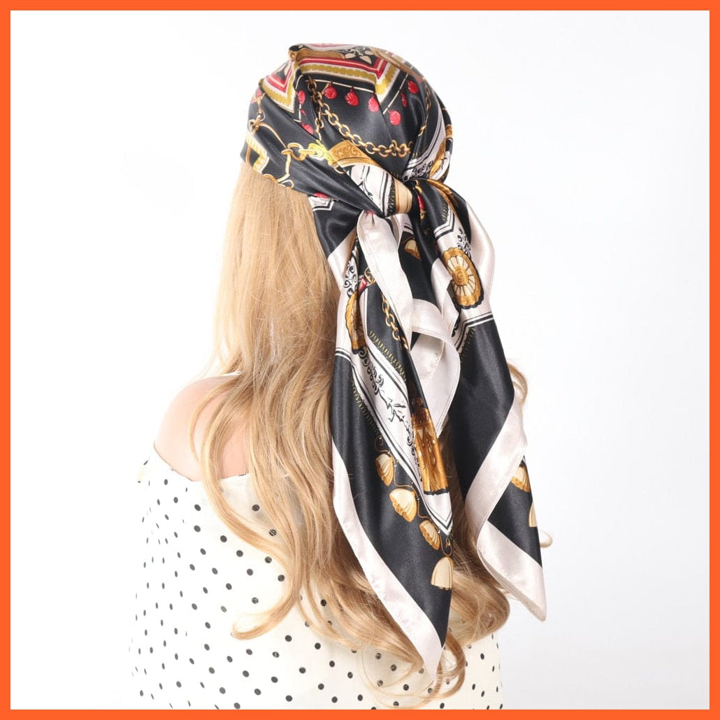 whatagift.com.au Women's Scarf BK10-5 / 90X90CM Women Luxury Silk Scarves | Summer Fashion Bandanas Designer Hijab