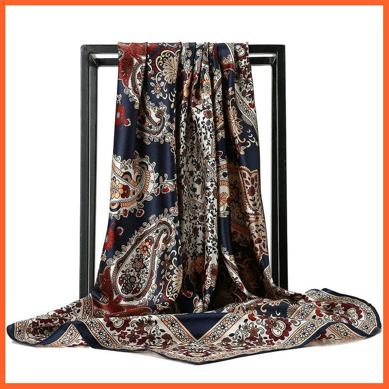 whatagift.com.au Women's Scarf BK10-50 / 90X90CM Women Luxury Silk Scarves | Summer Fashion Bandanas Designer Hijab