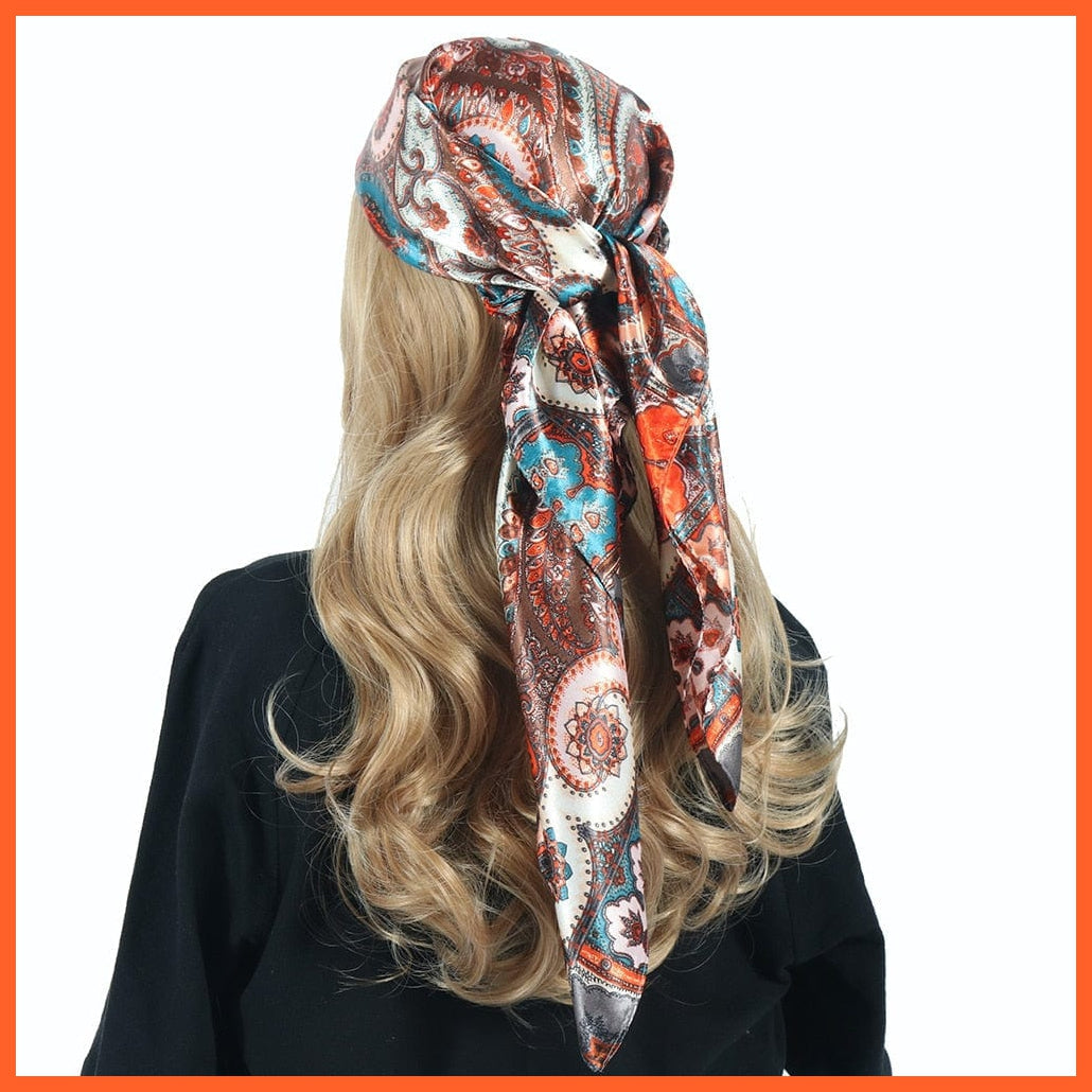 whatagift.com.au Women's Scarf BK10-54 / 90X90CM Women Luxury Silk Scarves | Summer Fashion Bandanas Designer Hijab