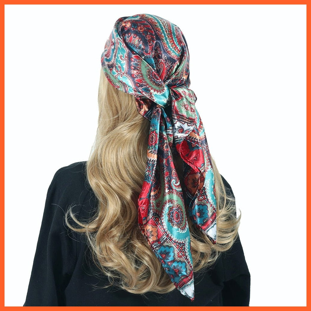 whatagift.com.au Women's Scarf BK10-55 / 90X90CM Women Luxury Silk Scarves | Summer Fashion Bandanas Designer Hijab